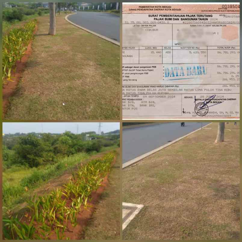 dijual cepat tanah harga bawah njop lokasi cibubur cbd