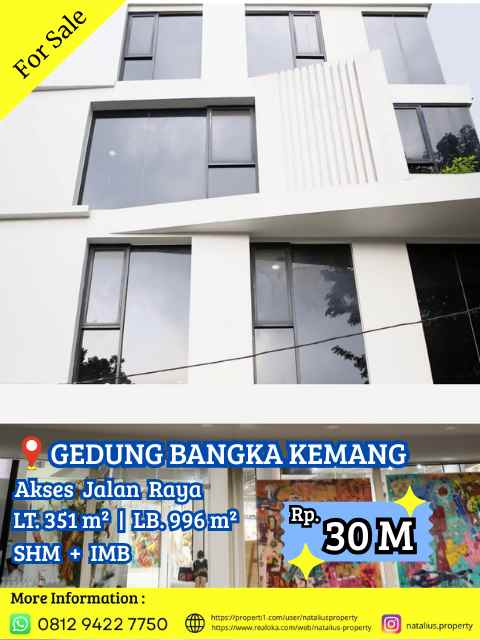 dijual ruko gudang kantor bangka kemang