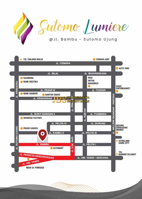dijual ruko gudang kantor sutomo lumiere jalan bambu