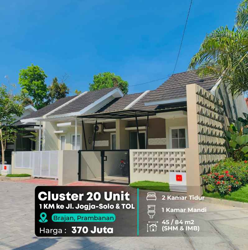 dijual rumah 1 km ke jl jogja solo dan tol