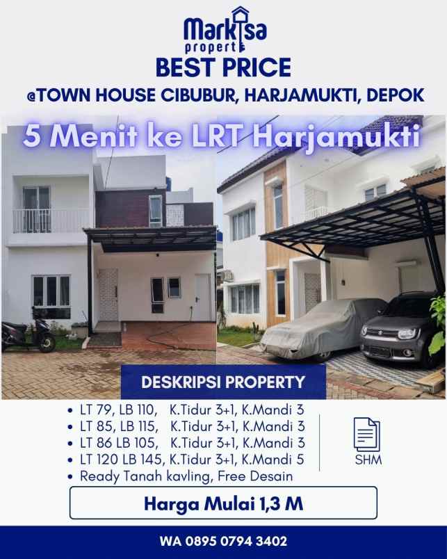 dijual rumah baru di cibubur depok radar auri
