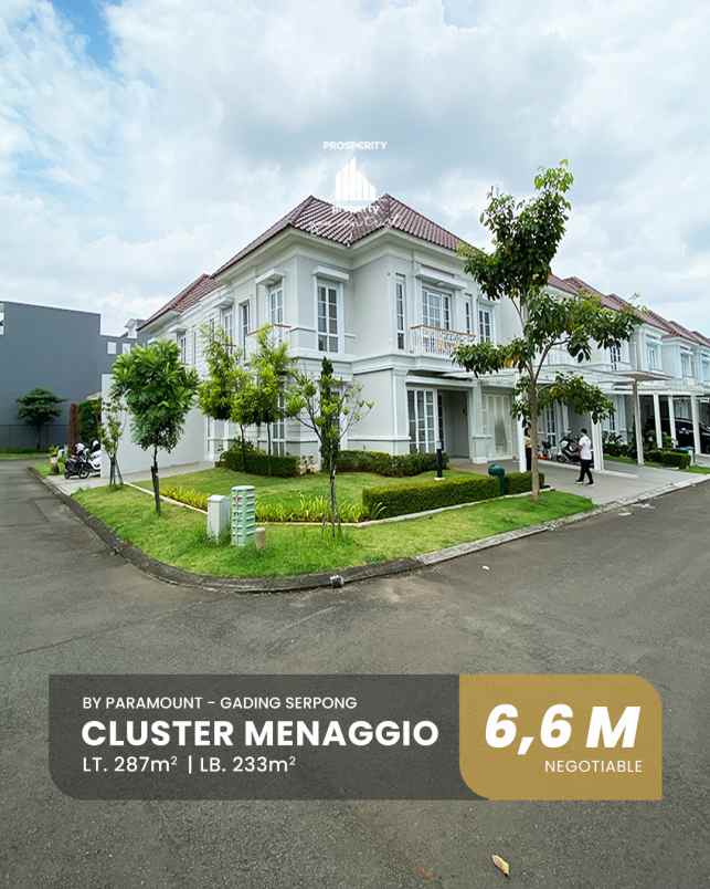 dijual rumah cluster menaggio paramount