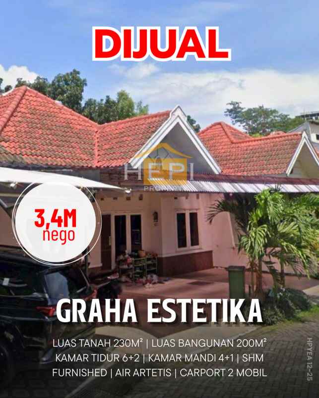 dijual rumah di graha estetika semarang