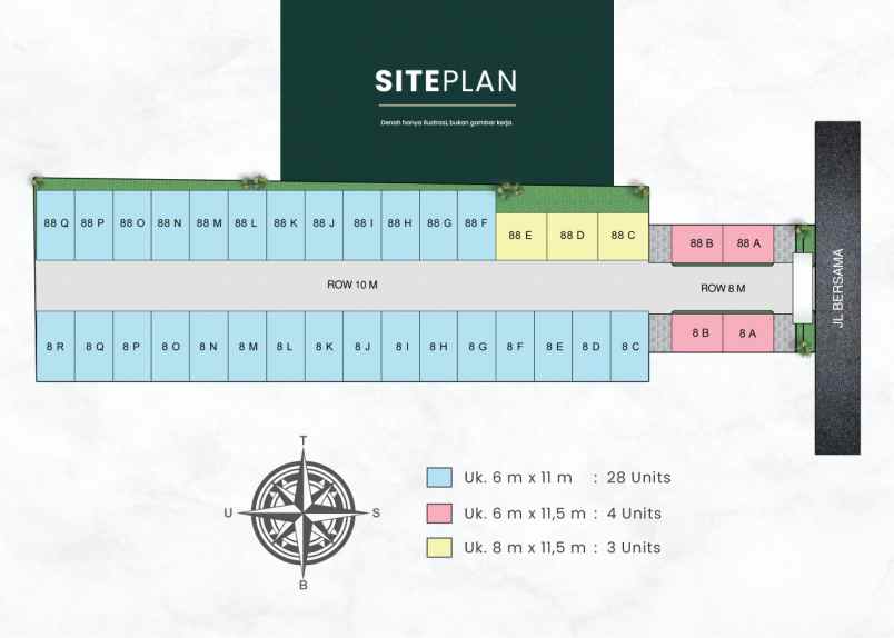 dijual rumah effiel suites jalan bersama