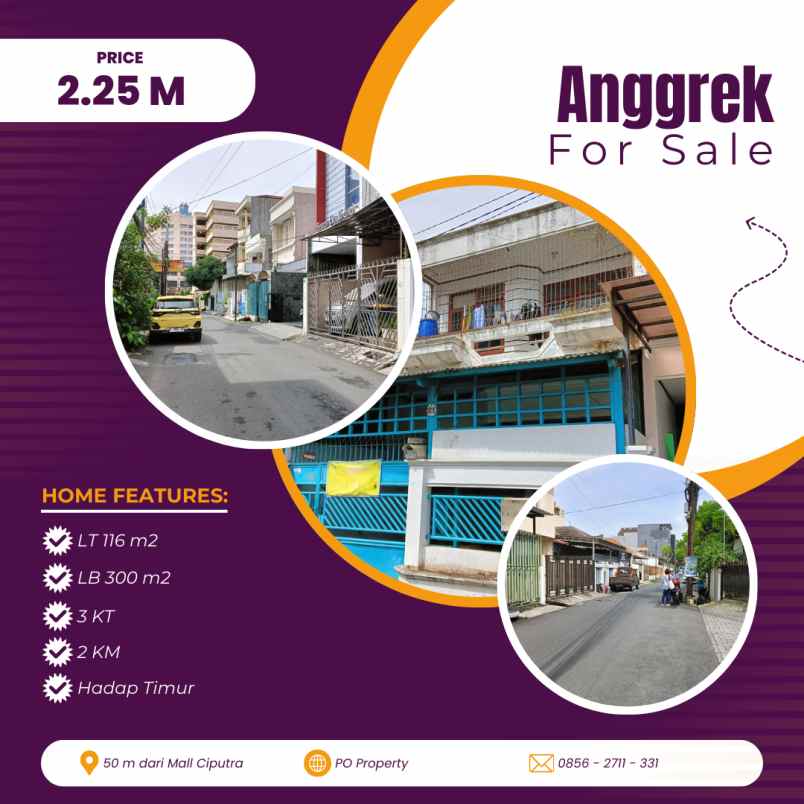 dijual rumah jalan anggrek