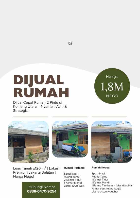 dijual rumah jl bungur buntu rt 002 rw