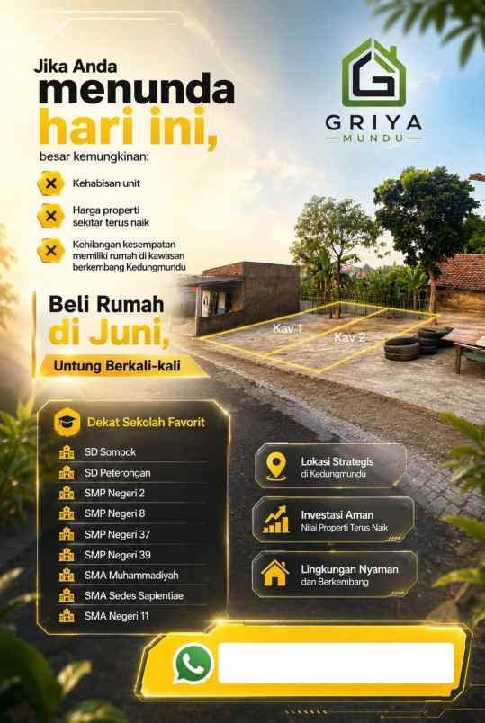 dijual rumah jl kaba kedungmundu