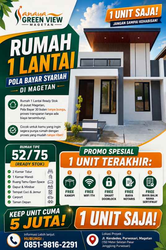 dijual rumah jl kendedes purwosari