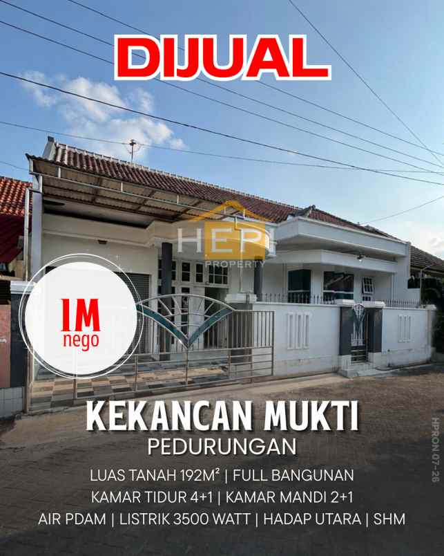 dijual rumah perum kekancan mukti
