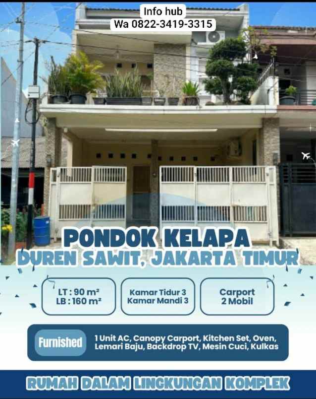 dijual rumah pondok kelapa