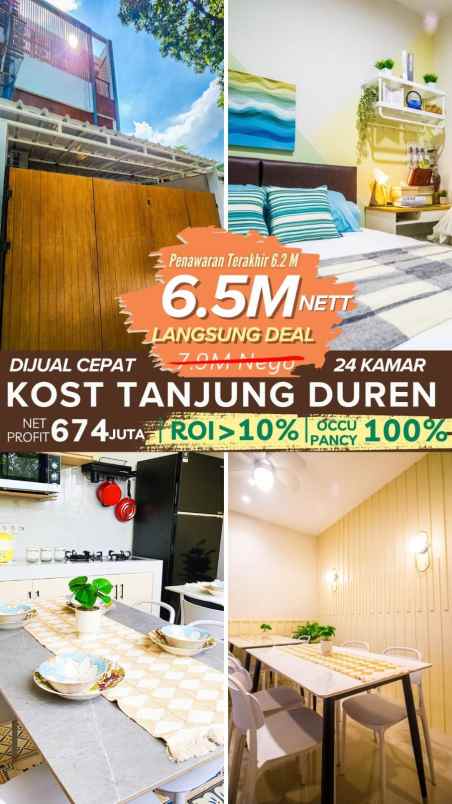 dijual rumah rumah kost di jl lontar