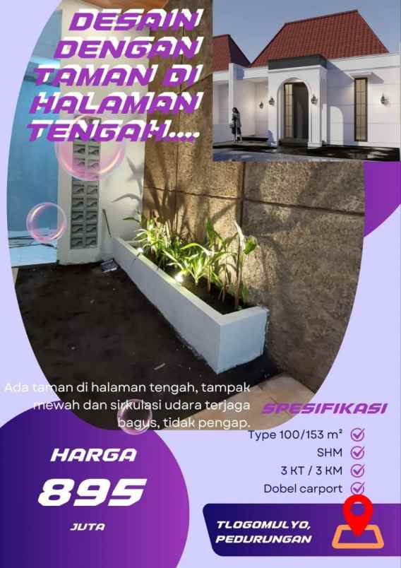 dijual rumah tlogomulyo pedurungan semarang