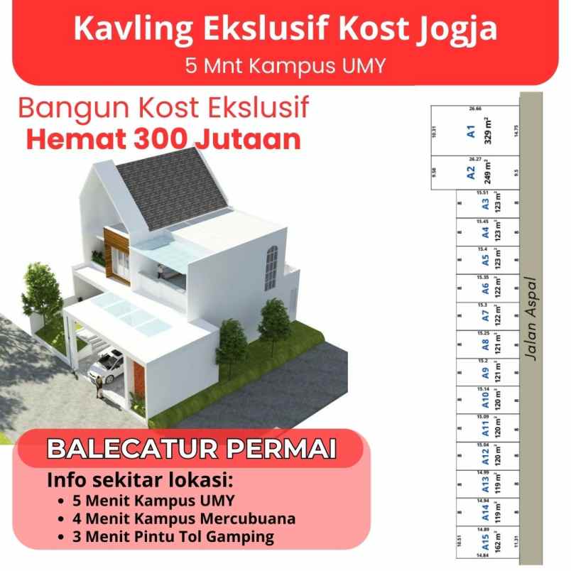 dijual tanah balecatur gamping sleman