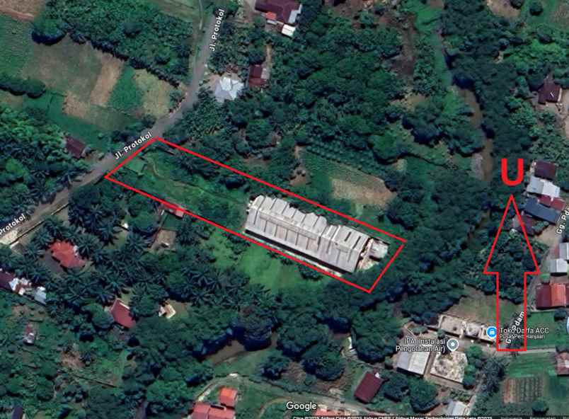 dijual tanah dan gudang di kelambir 5 hamparan perak
