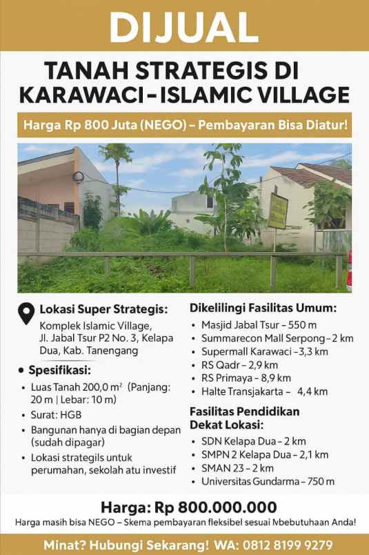 dijual tanah dijual tanah di komplek