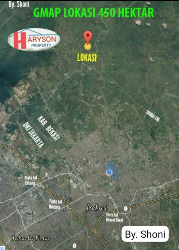 dijual tanah industri 450 hektar bekasi
