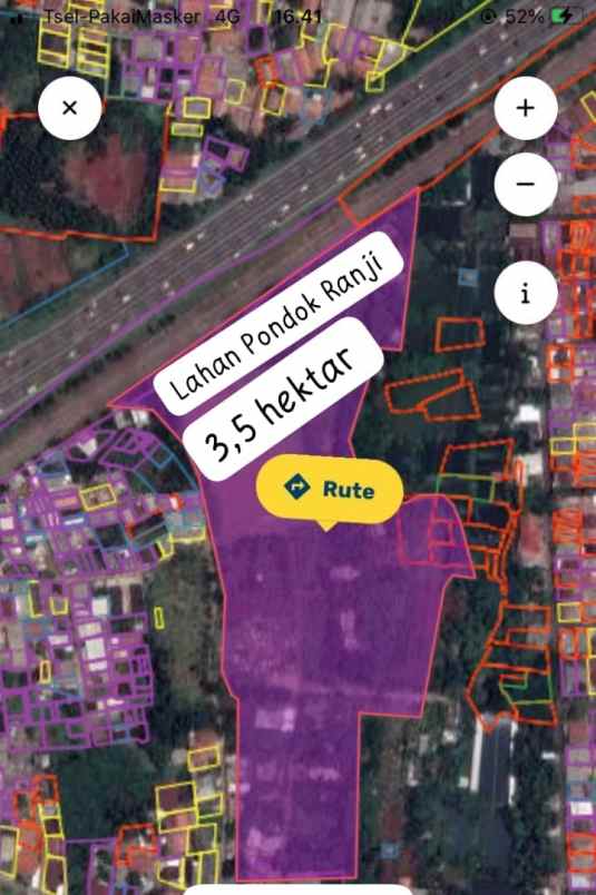 dijual tanah jl h gadung ii pondok ranji