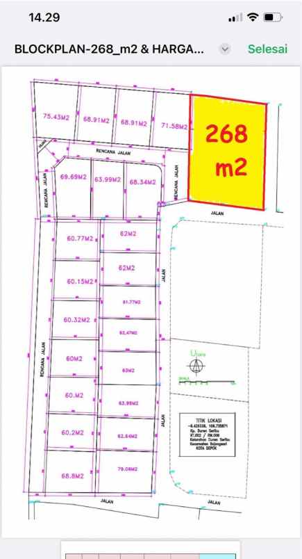 dijual tanah jl komp sawangan