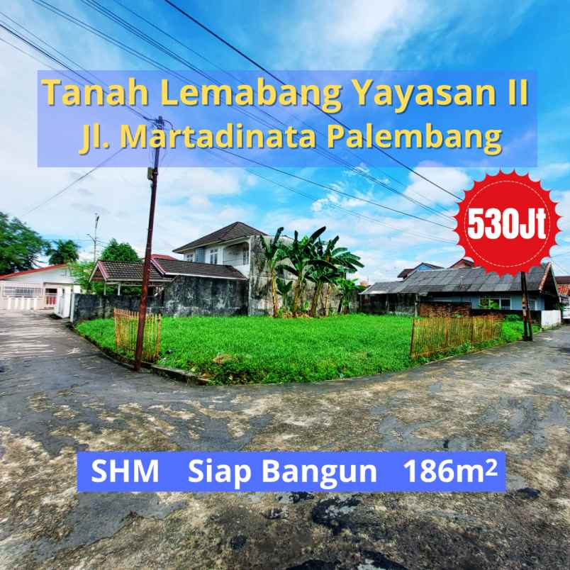 dijual tanah jl yayasan ii 2 ilir kec