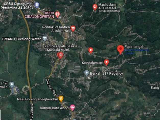 dijual tanah kampung pasir tengah desa