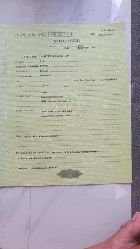 dijual tanah lokasi strategis area terminal mengwi