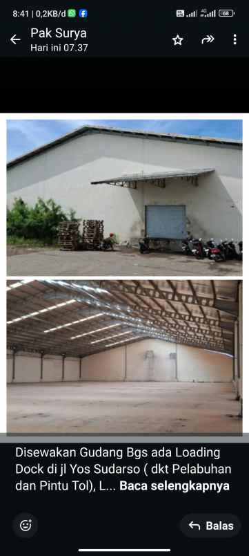 disewakan gudang di yos sudarso semarang