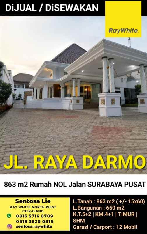disewakan rumah jalan raya darmo