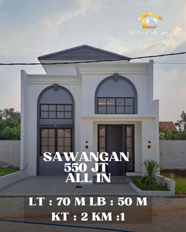 jual rumah 500 juta free biaya biaya di sawangan depok