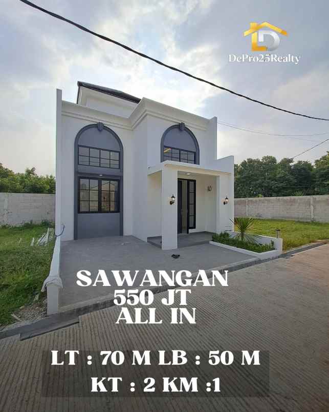 jual rumah 500 juta free biaya biaya di sawangan depok