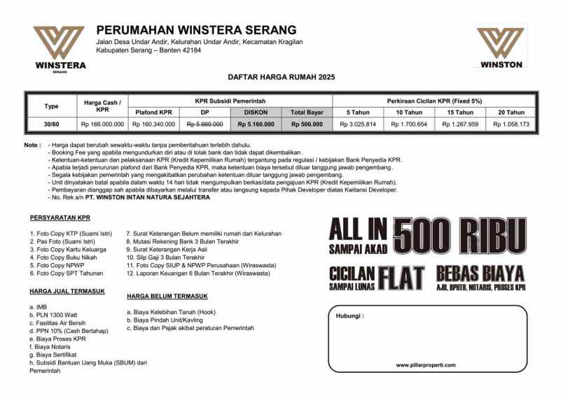 perumahan winstera kragilan serang