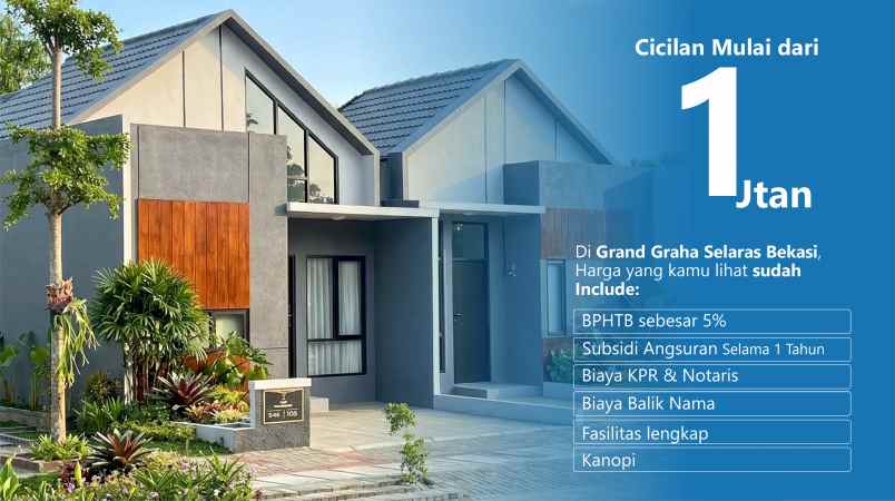 rumah 1 lantai di bekasi cicilan 1jutaan