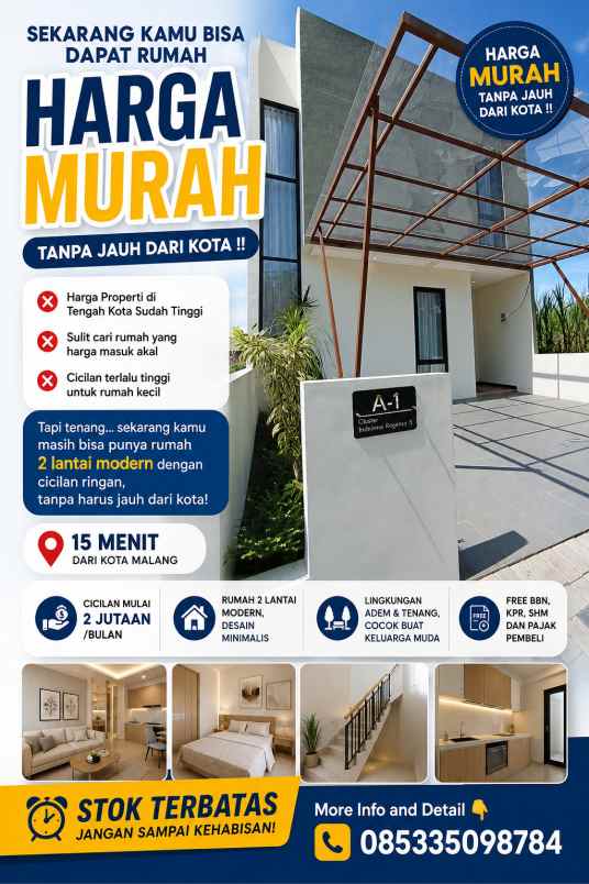 rumah 2 lantai lokasi di wagir malang