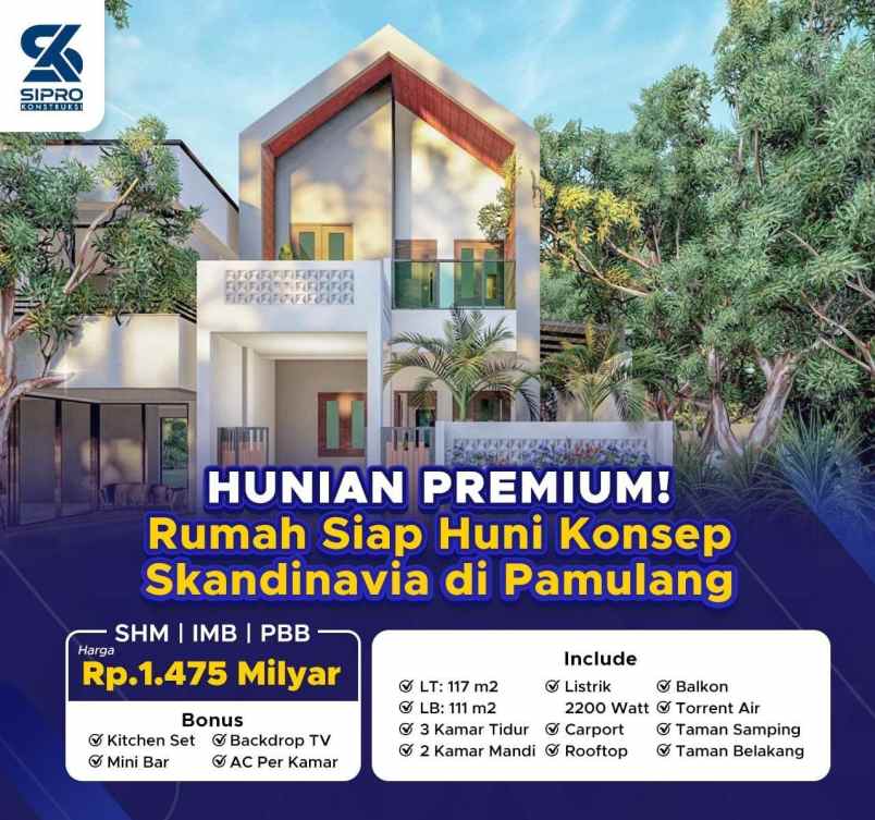 rumah baru siap huni pamulang tangerang selatan banten