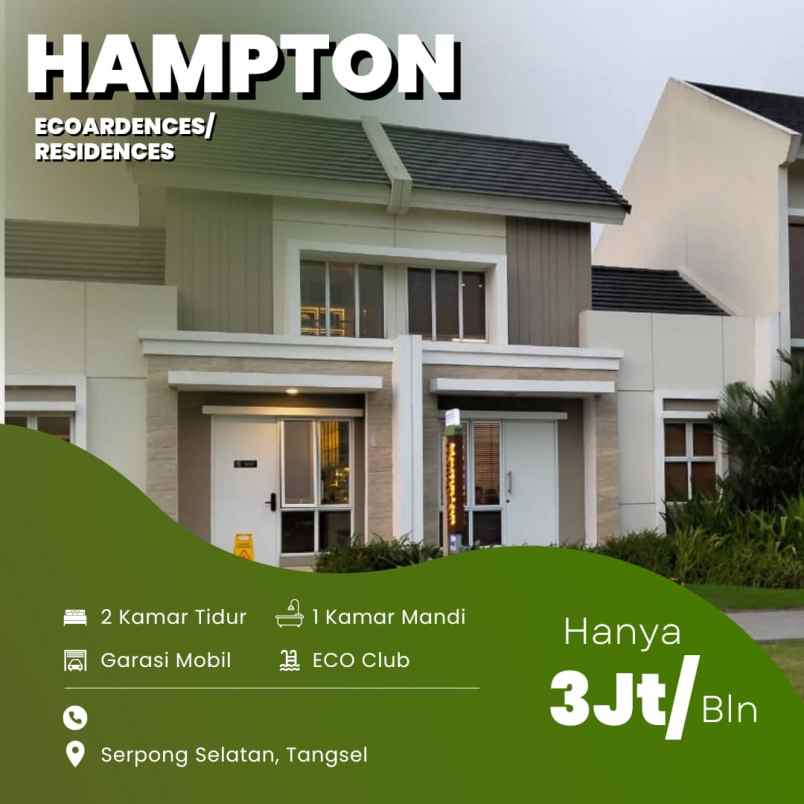 rumah hunian cluster di perbatasan tangerang selatan