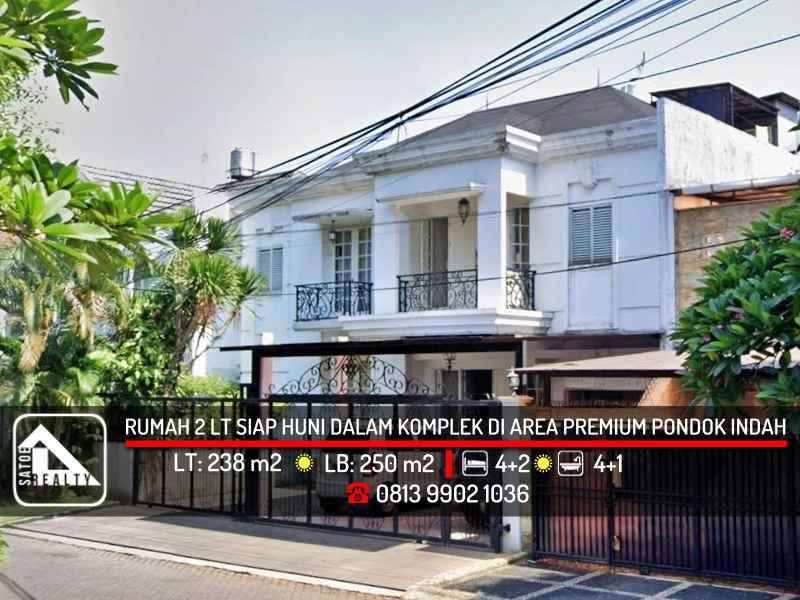 rumah mewah siap huni dalam komplek di pondok indah