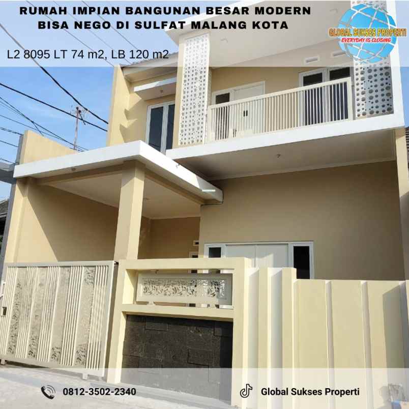 rumah murah besar luas modern di blimbing malang