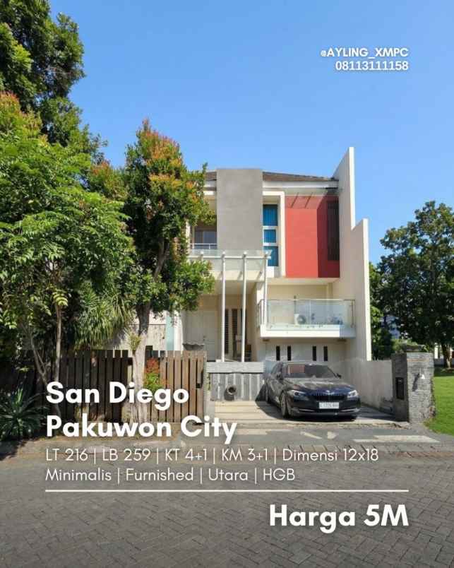 rumah san diego pakuwon city strategis minimalis