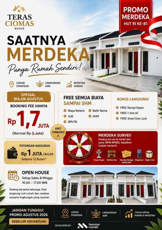 rumah suap huni hanya 11 menit ke stasiun bogor