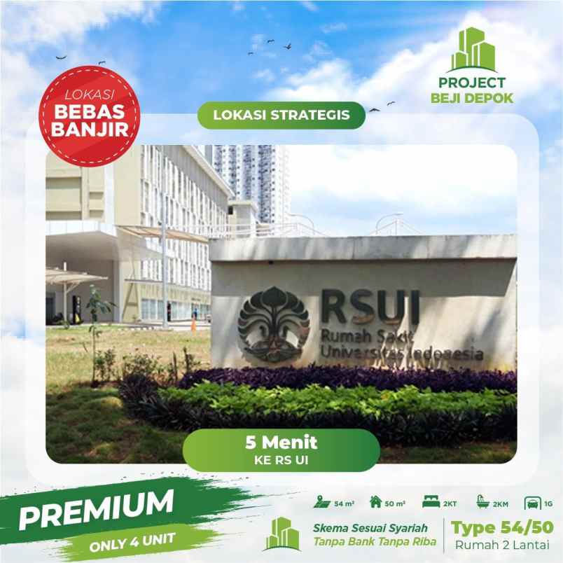 rumah syariah di beji depok dekat sekali dengan ui