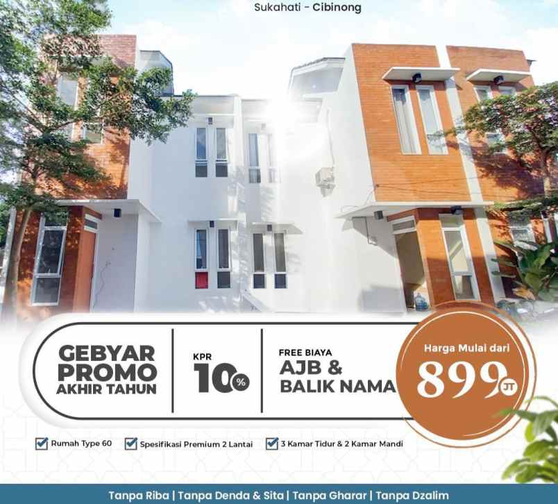 rumah syariah di sukahati cibinong bogor kpr dp10