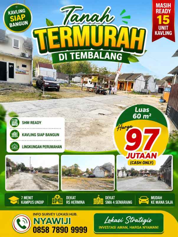 tanah murah shm ready dekat kampus undip tembalang