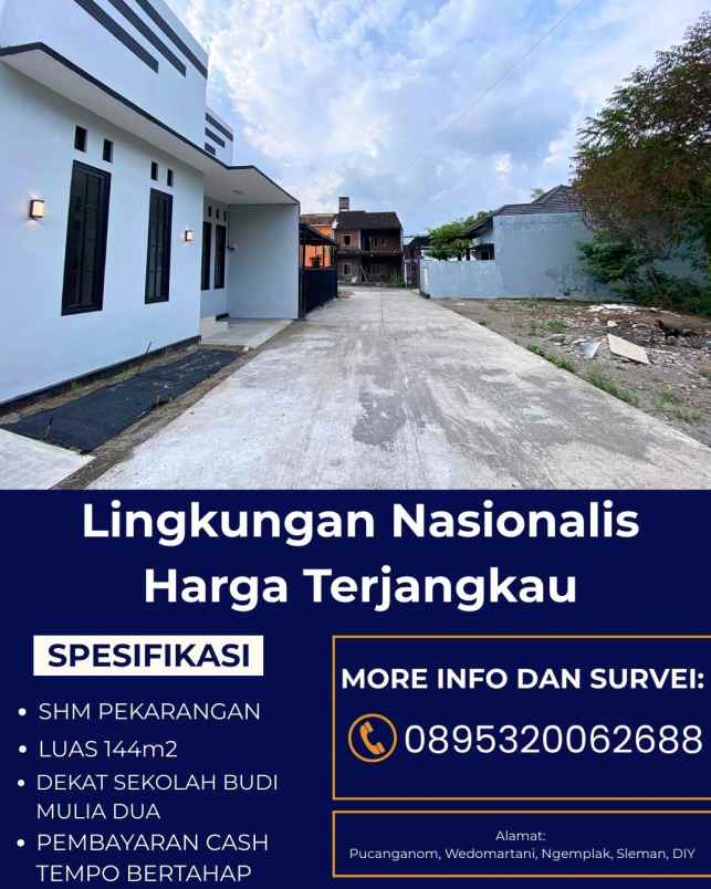 tanah pekarangan 2 8jt meter dekat jl raya tajem