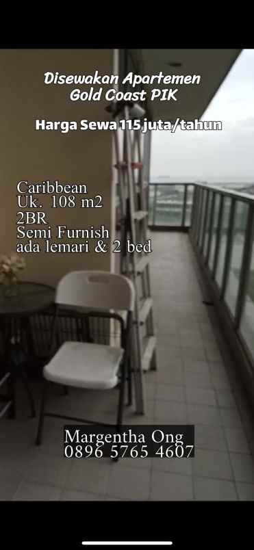 apartemen gold coast pik caribbean semi furnish