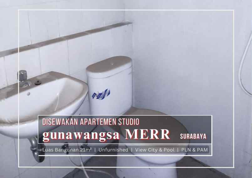 apartemen studio kosongan di gunawangsa merr surabaya