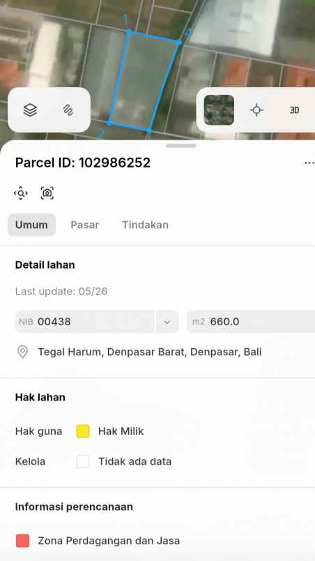 dijual 6 6 are jl pura demak teuku umar barat denpasar