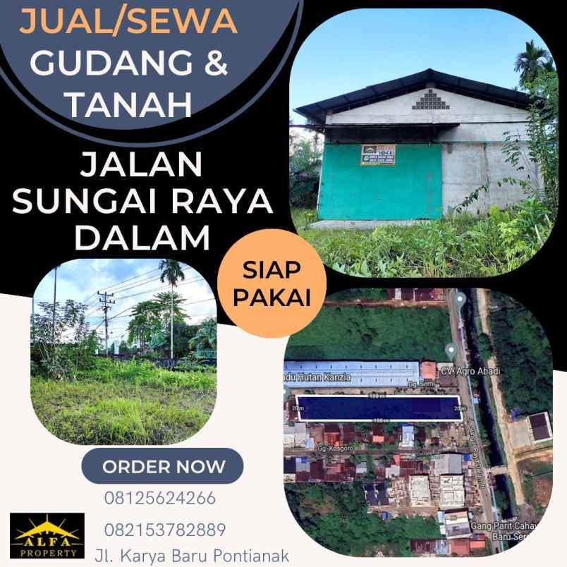 dijual ruko gudang kantor jl sungai raya dalam