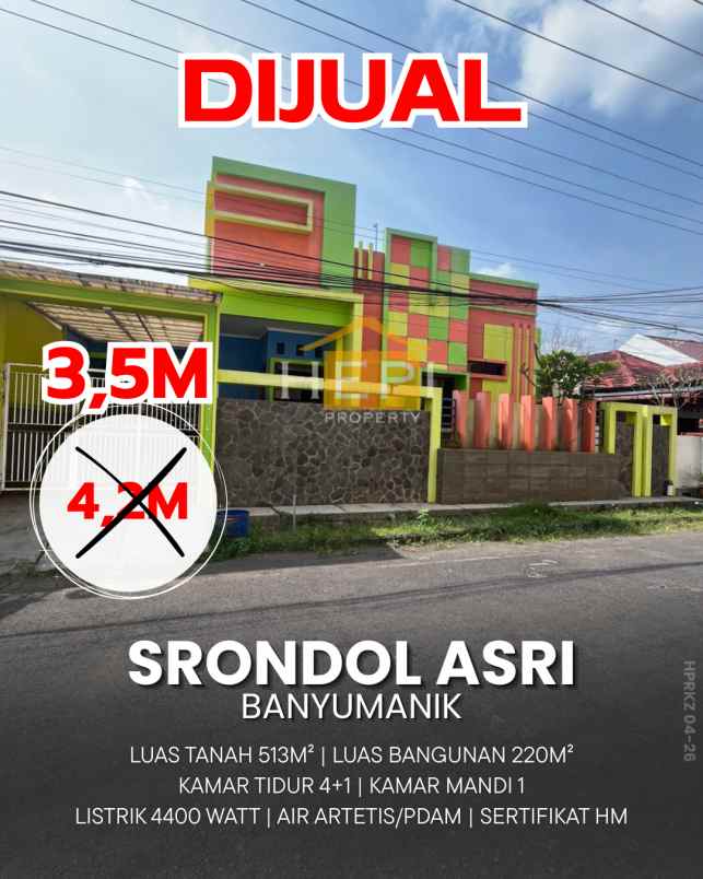 dijual rumah baru srondol asri banyumanik semarang