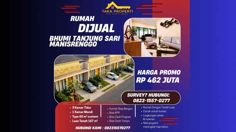 dijual rumah bumi tanjung sari