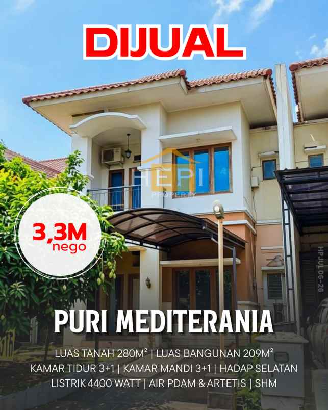 dijual rumah di puri mediterania semarang
