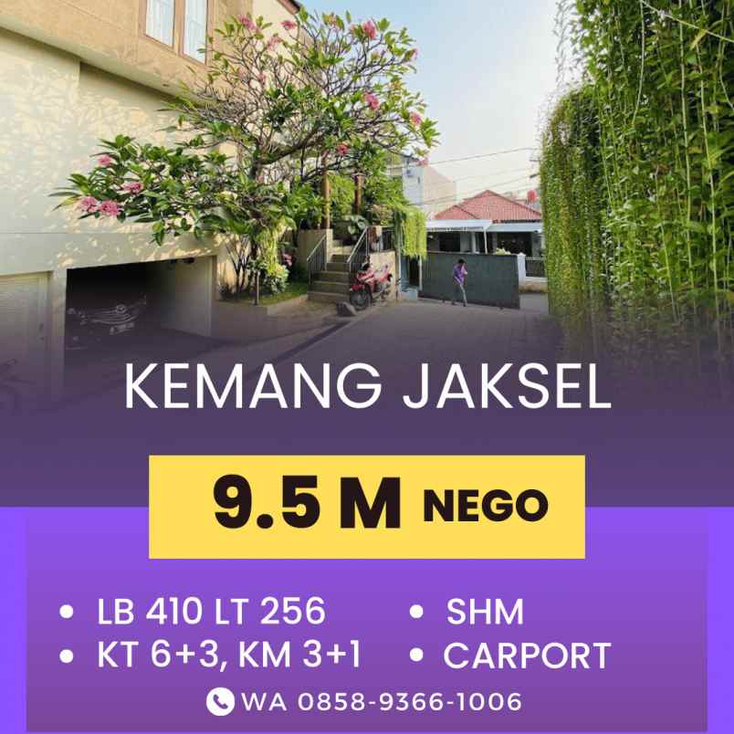 dijual rumah jalan benda kemang
